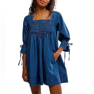 NWT Free People Sonora Denim Mini Dress - Size XS